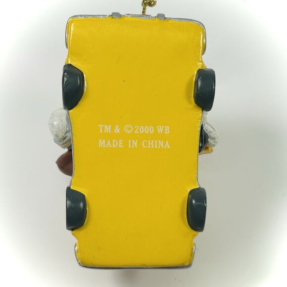 Warner Bros Looney Tunes NYC Taxi Yellow Cab Christmas Ornament 2000 RARE Bugs - Picture 8 of 15
